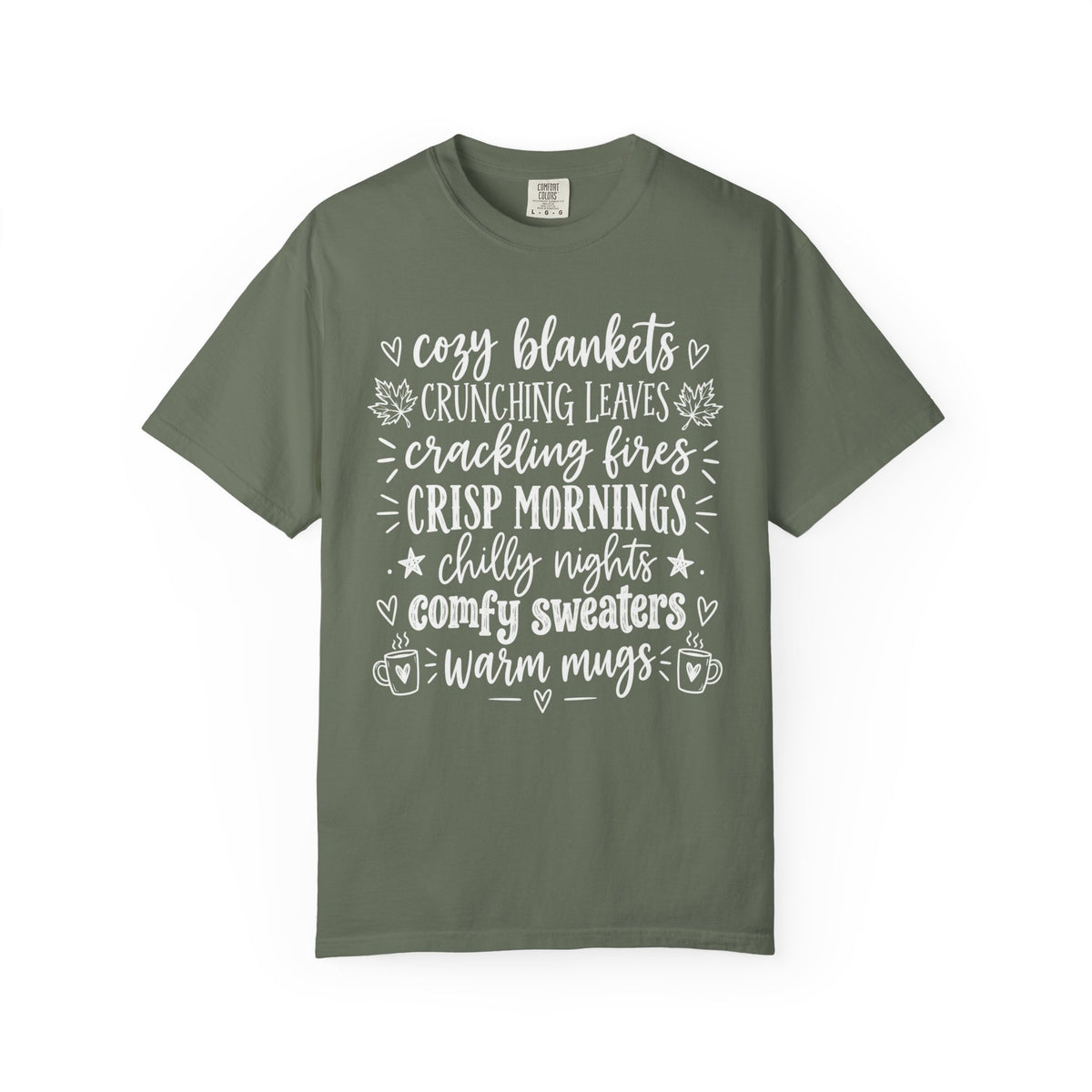 Cozy Fall autumn favorites teacher tee – color variant 1
