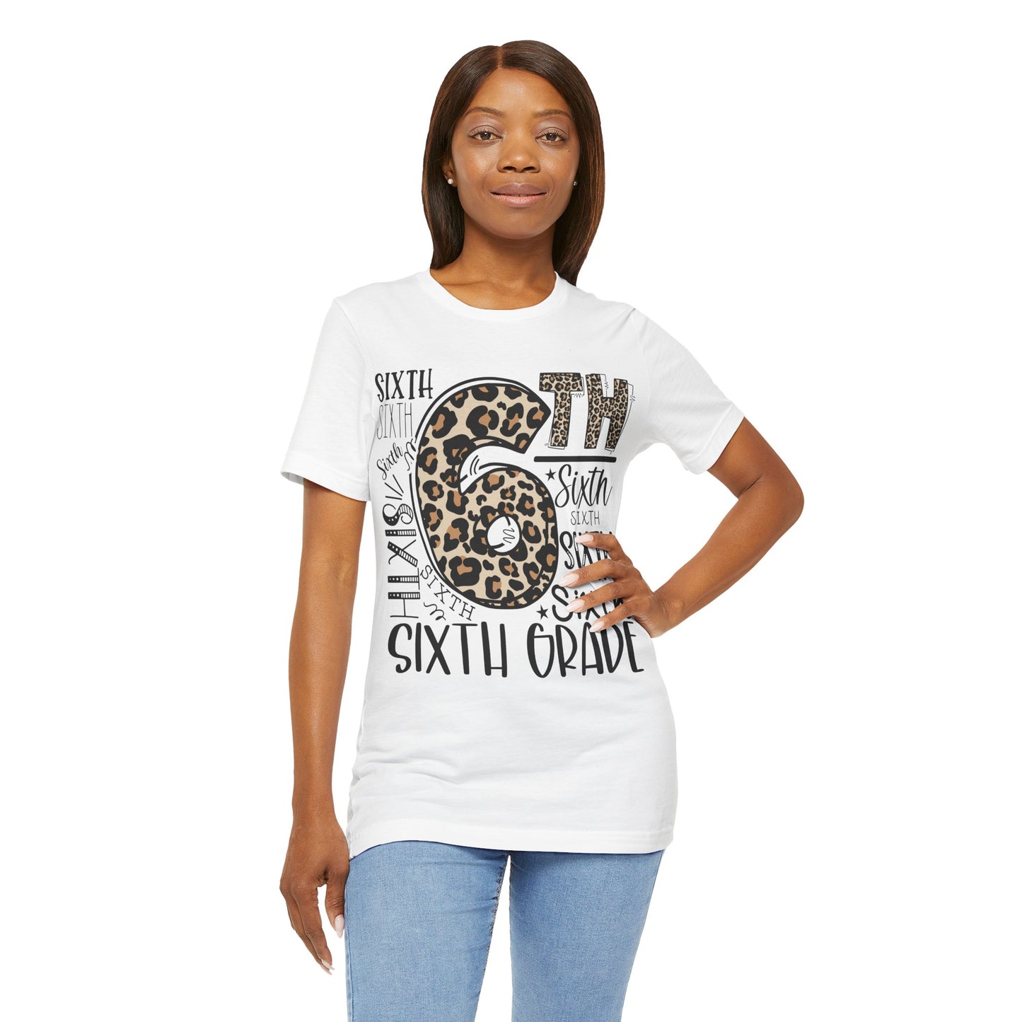 6th Grade Leopard Print T-Shirt — Cute Back-to-School Tee for Girls