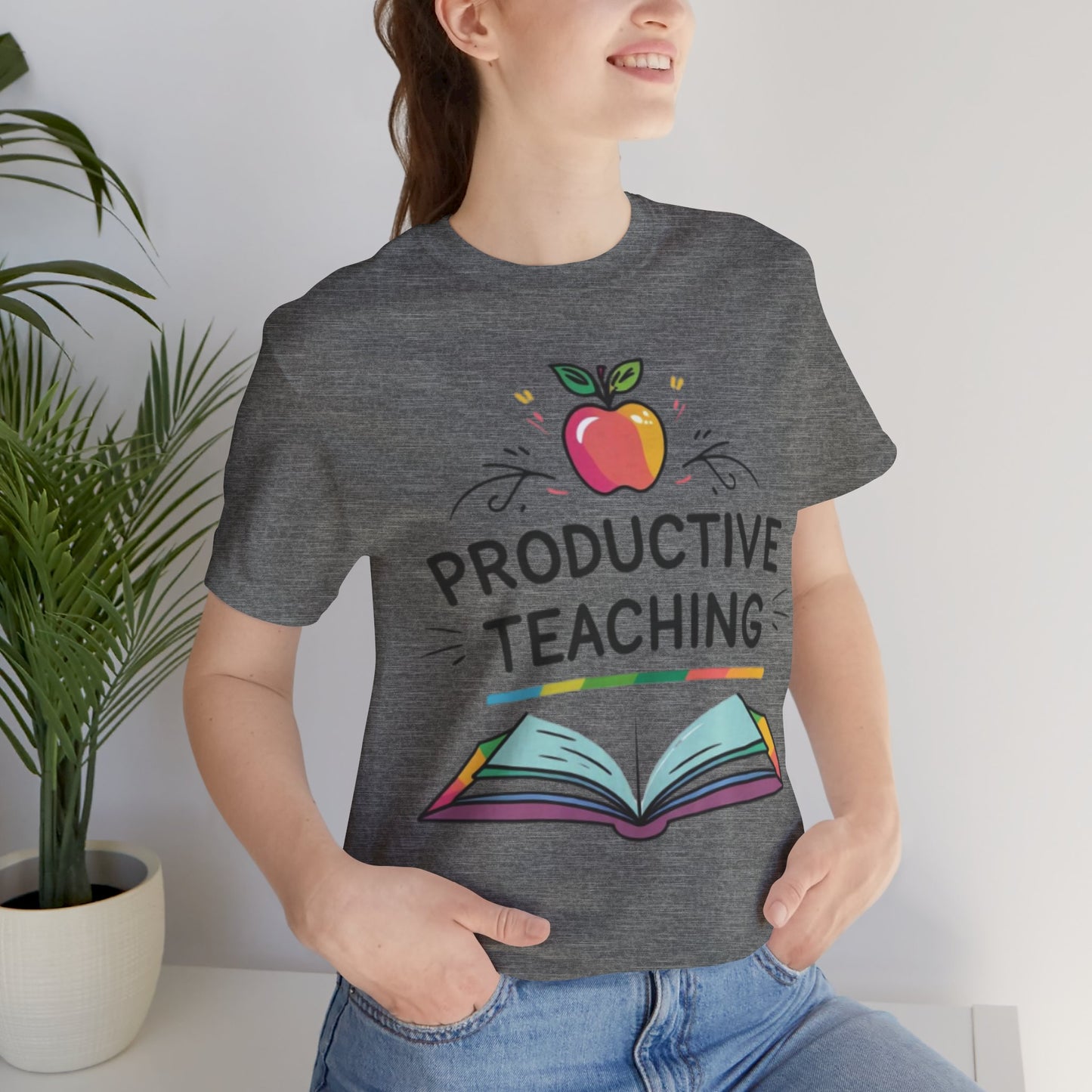 Productive Teaching T‑Shirt — Teacher Apple & Open Book Tee