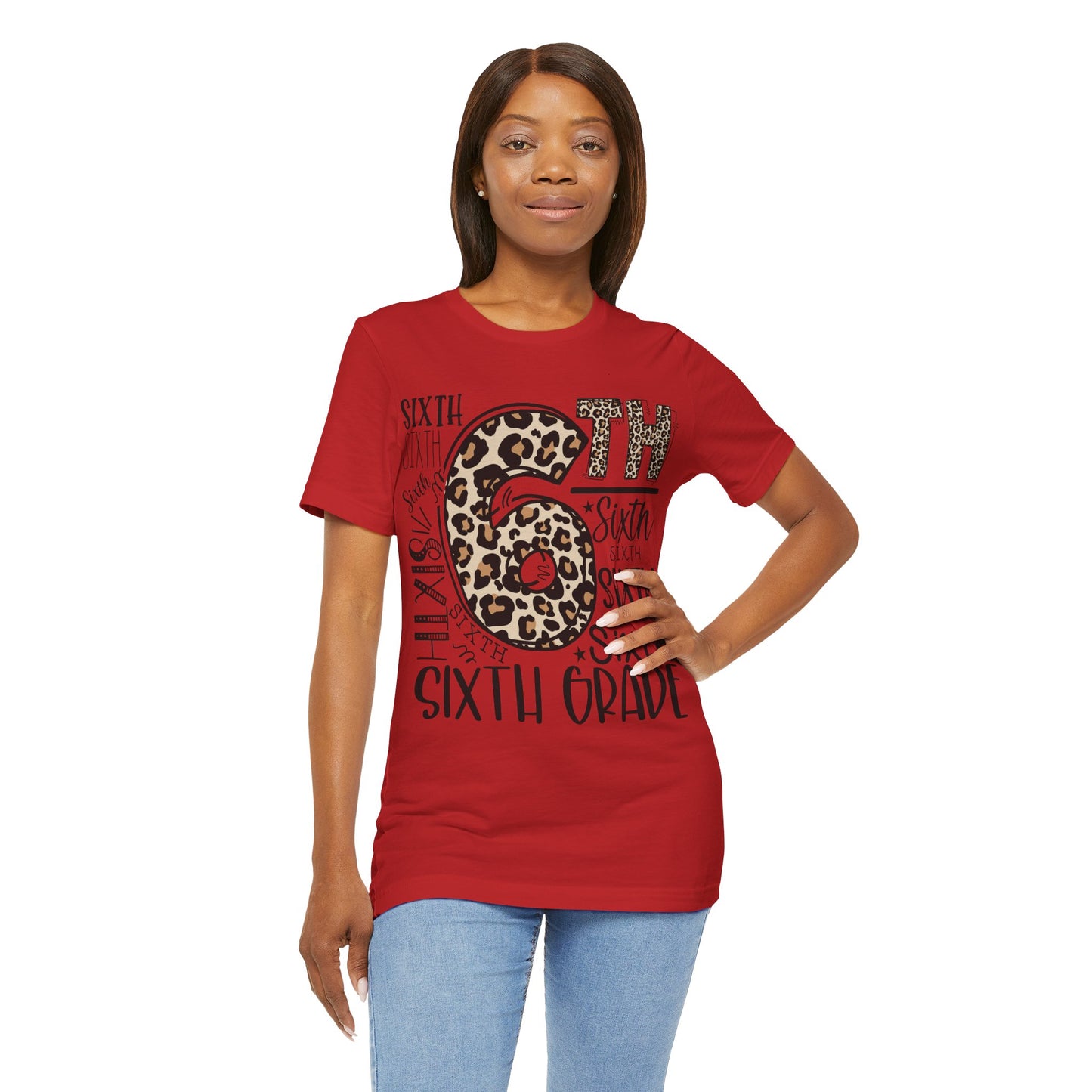 6th Grade Leopard Print T-Shirt — Cute Back-to-School Tee for Girls