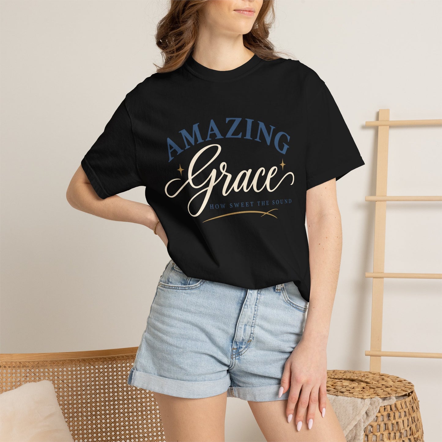 Amazing Grace script T-shirt | Christian faith typography tee