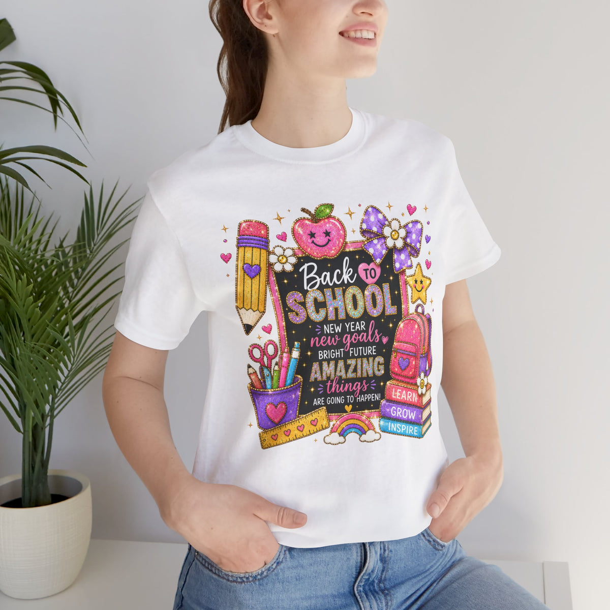 Back-to-School colorful new school year teacher shirt – color variant 1