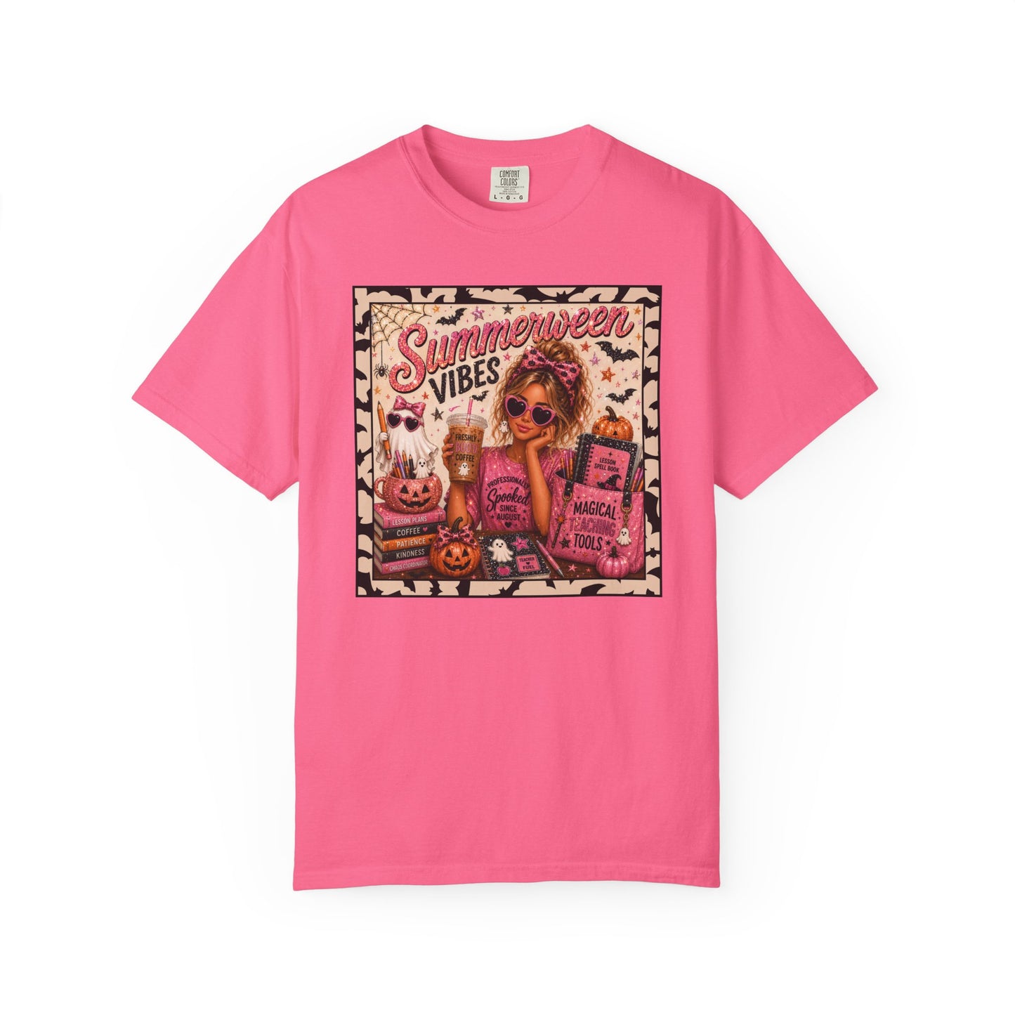 Summerween Vibes T-shirt | Retro Halloween Summer Graphic for Teachers