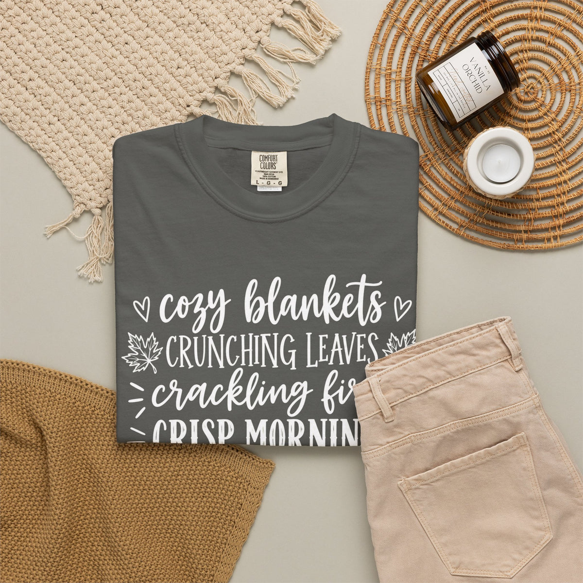 Cozy Fall autumn favorites teacher tee – color variant 14