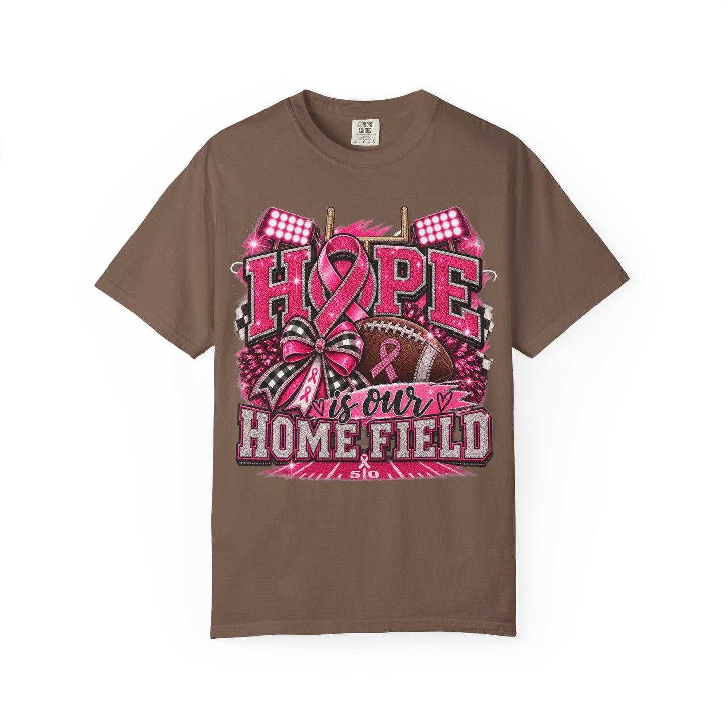 Hope is Our Home Field T-shirt, Cancer Awareness Football Crewneck tee