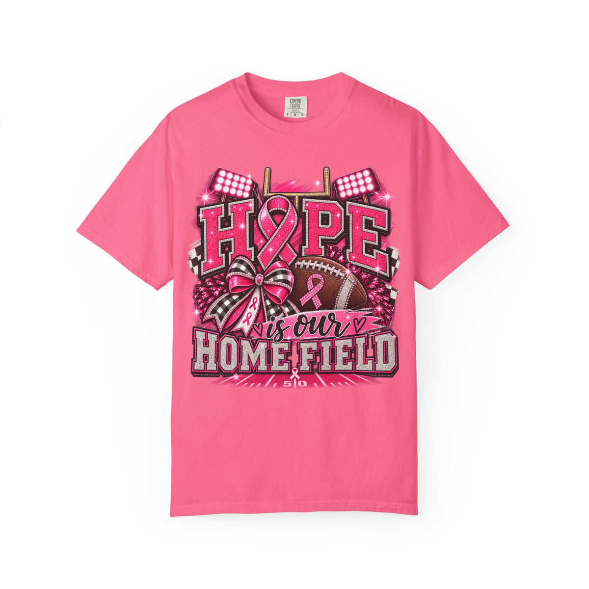 Hope Is Our Home Field cancer awareness football t-shirt – image 8
