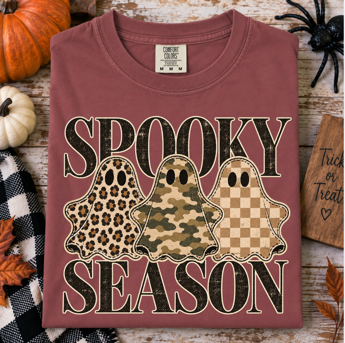Spooky Season Ghost Halloween teacher shirt – styled lifestyle photo