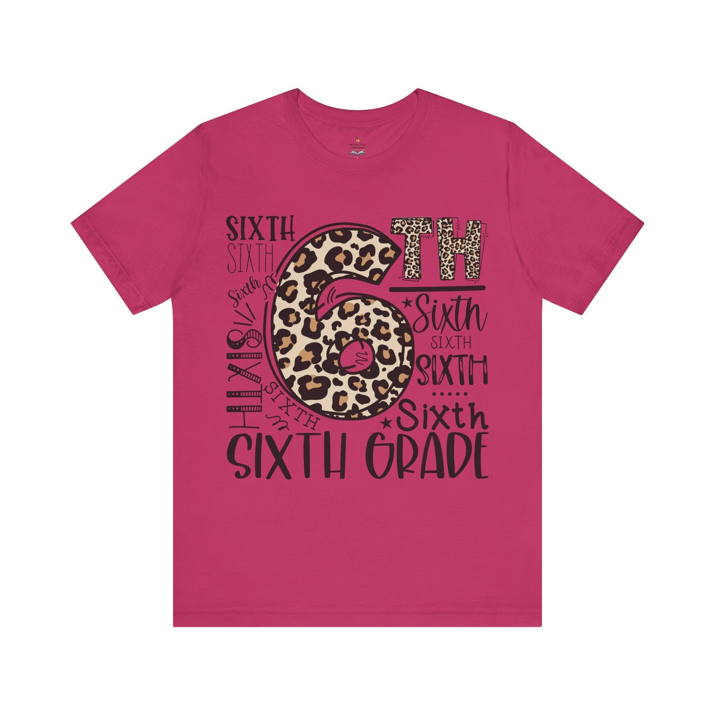 6th Grade Leopard Print T-Shirt — Cute Back-to-School Tee for Girls