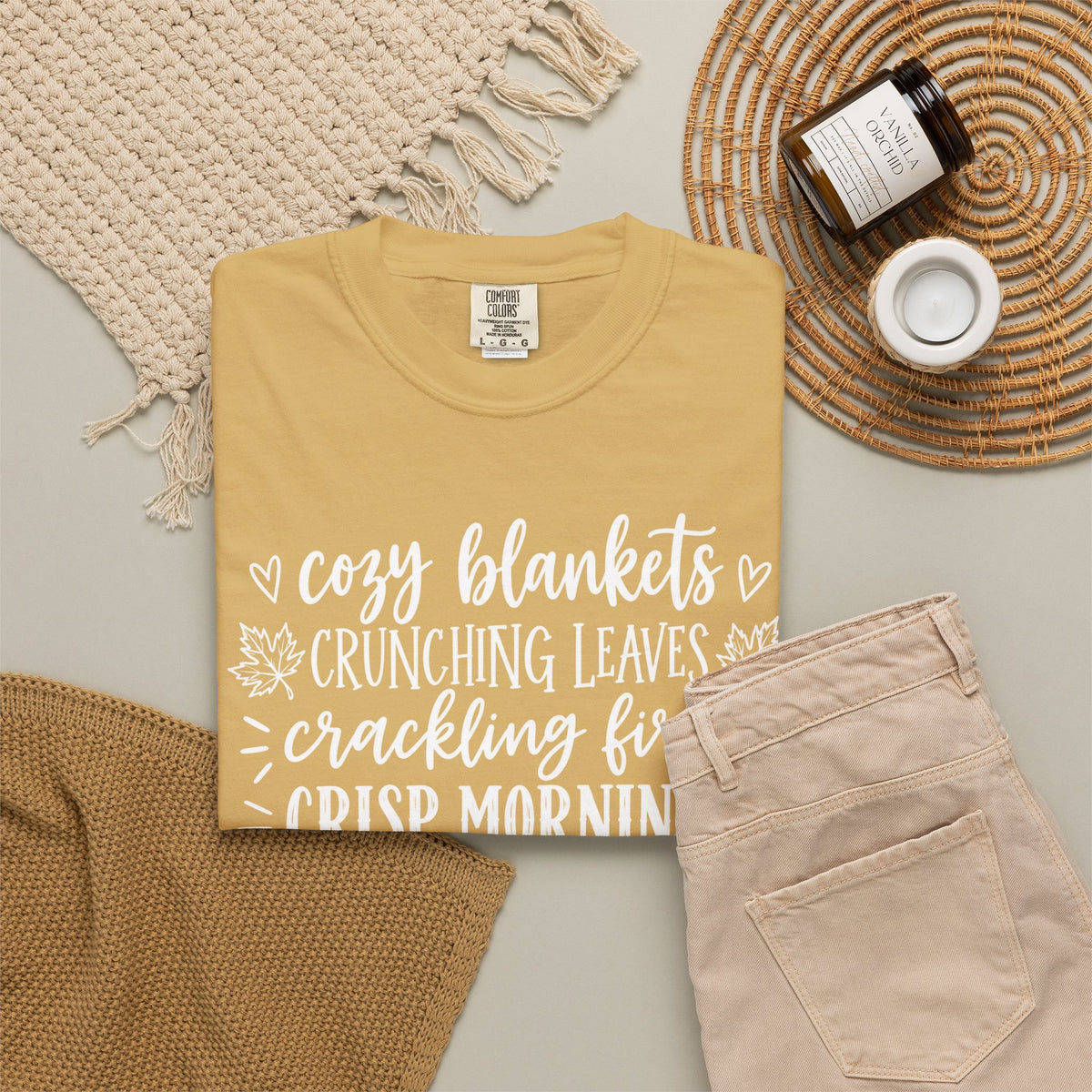 Cozy Fall autumn favorites teacher tee – color variant 10