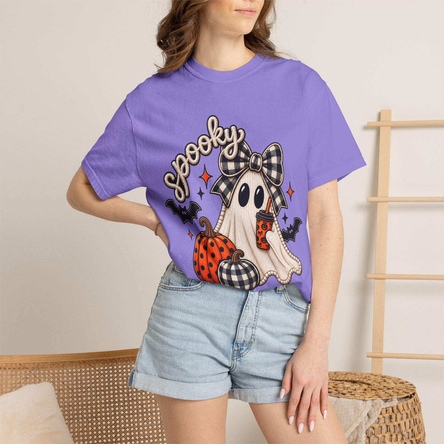 Spooky Ghost Pumpkin Tee | Halloween Printed T-Shirt