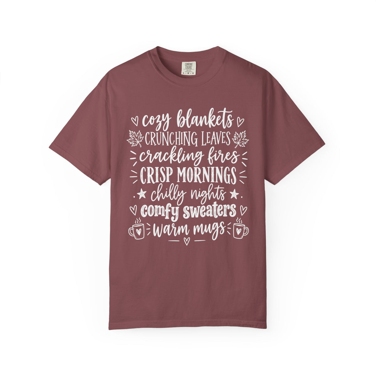 Cozy Fall autumn favorites teacher tee – color variant 3