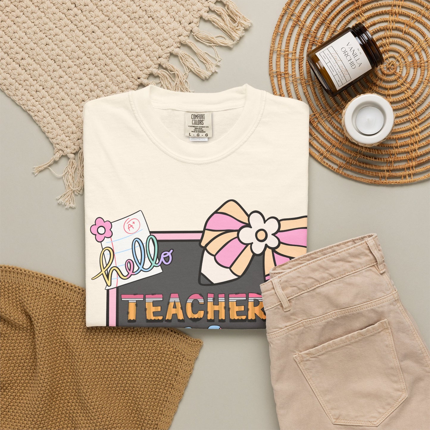 Teacher Hello T-Shirt — Cute School Supplies Back-to-School Gift