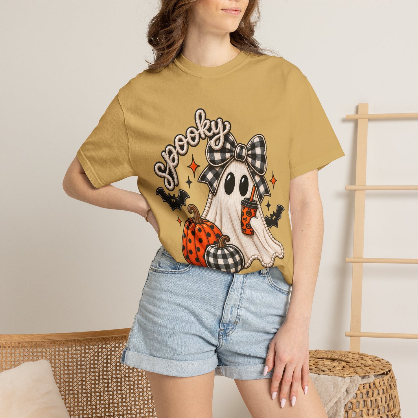 Spooky Ghost Pumpkin Tee | Halloween Printed T-Shirt