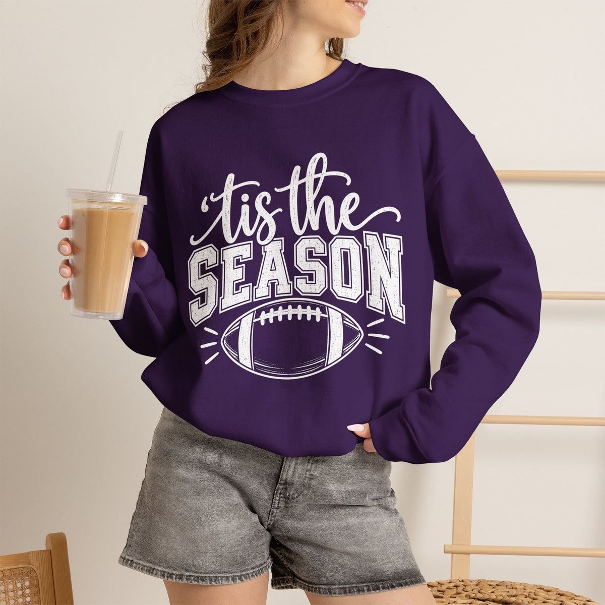 Football 'Tis The Season holiday crewneck sweatshirt – color variant 25