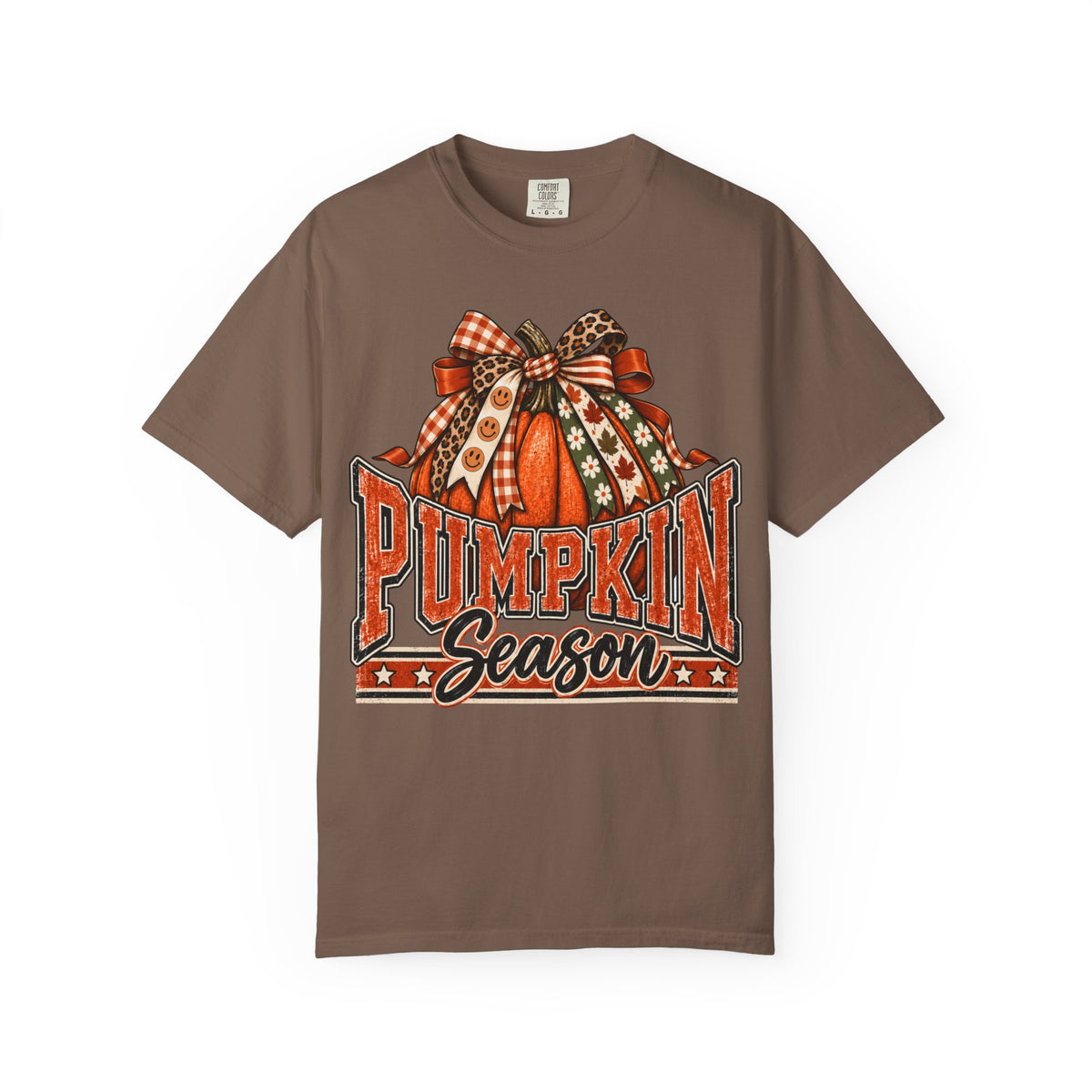 Pumpkin Season fall teacher tee with pumpkin and bow – color variant 2
