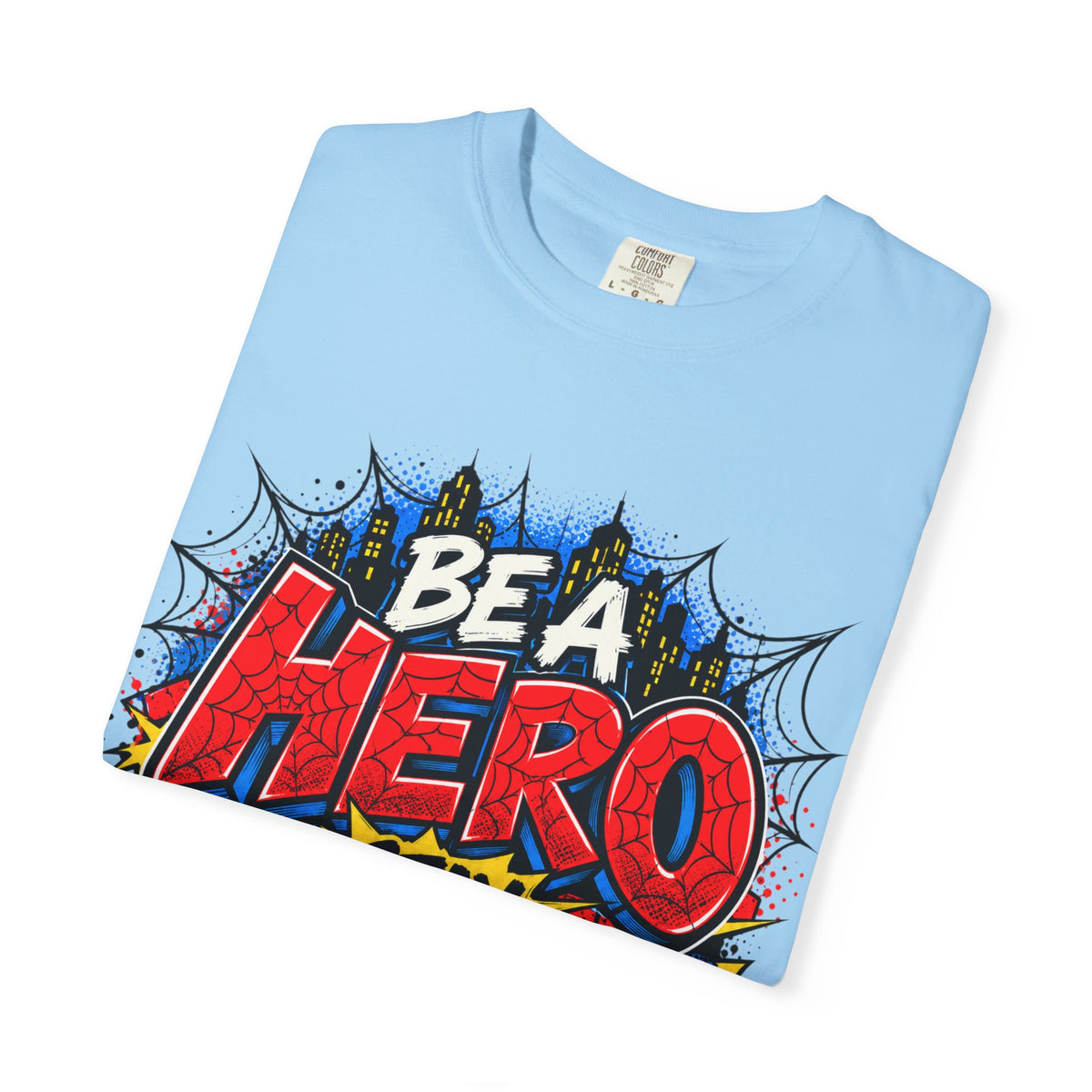 Red Ribbon Week teacher shirt - spider web Be a Hero Stay Drug Free design on grey Comfort Colors tee - view 15