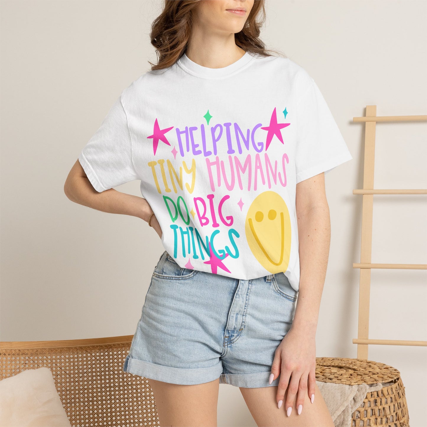 Helping Tiny Humans Do Big Things T-Shirt | Caregiver Teacher Tee