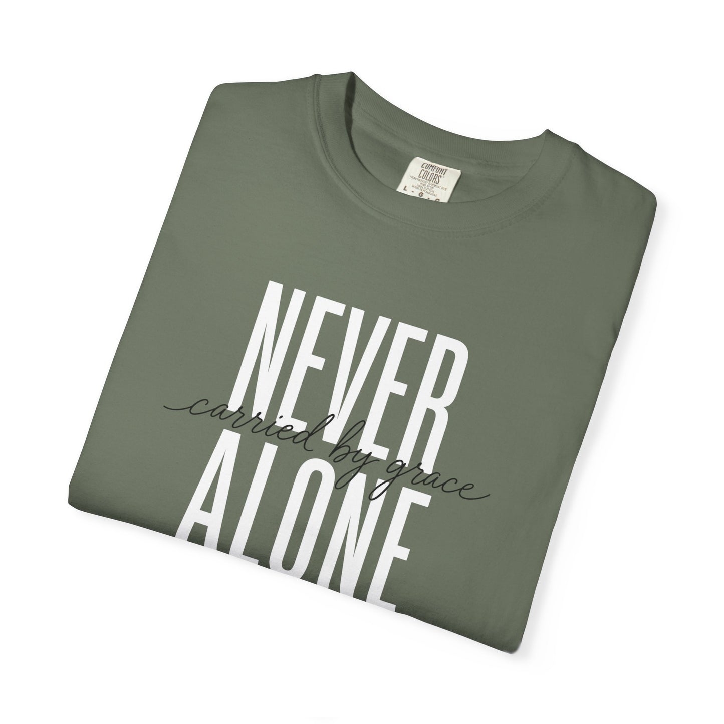 Never Alone Inspirational T-Shirt, Christian Tee, Christian Gift Crewneck Tee