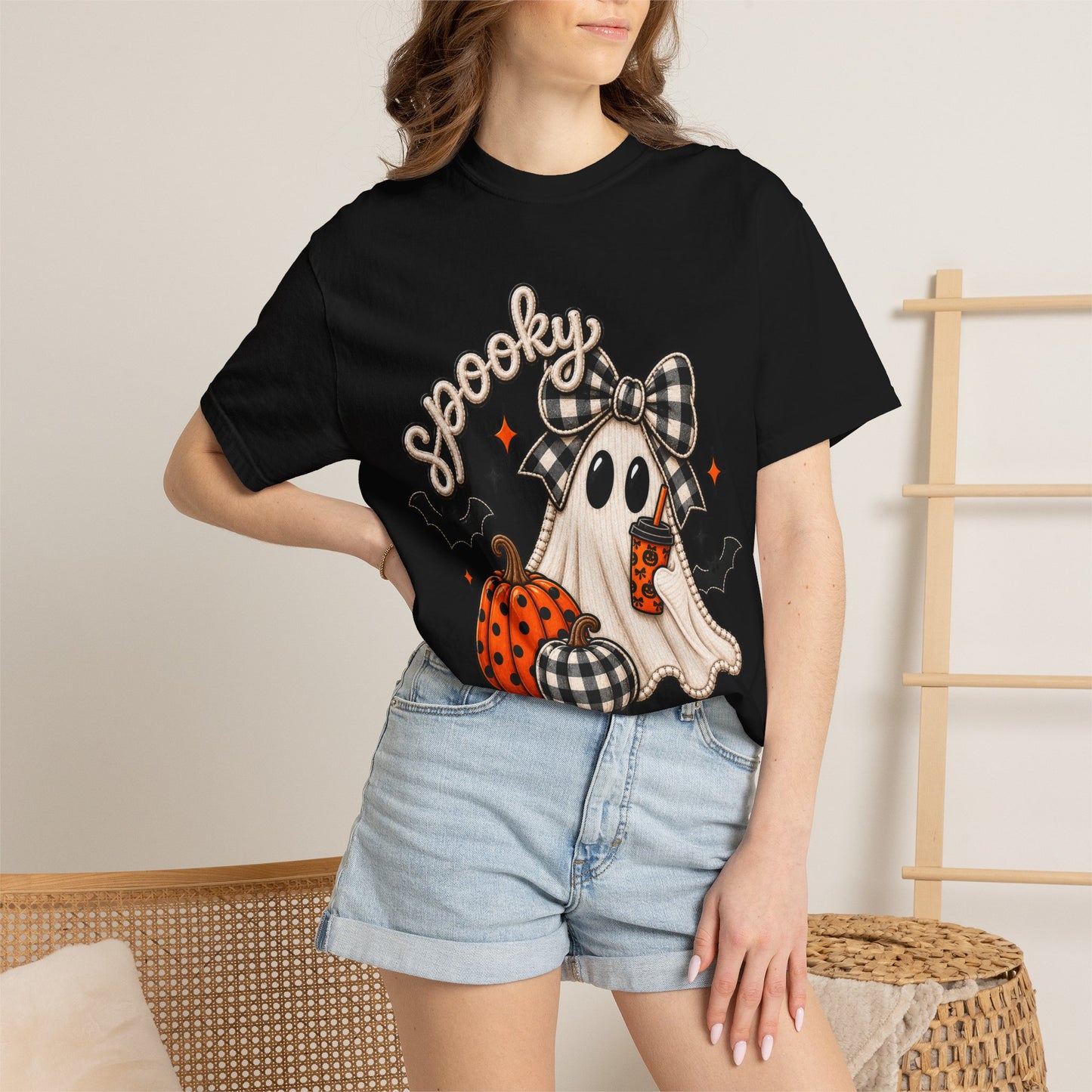 Spooky Ghost Pumpkin Tee | Halloween Printed T-Shirt