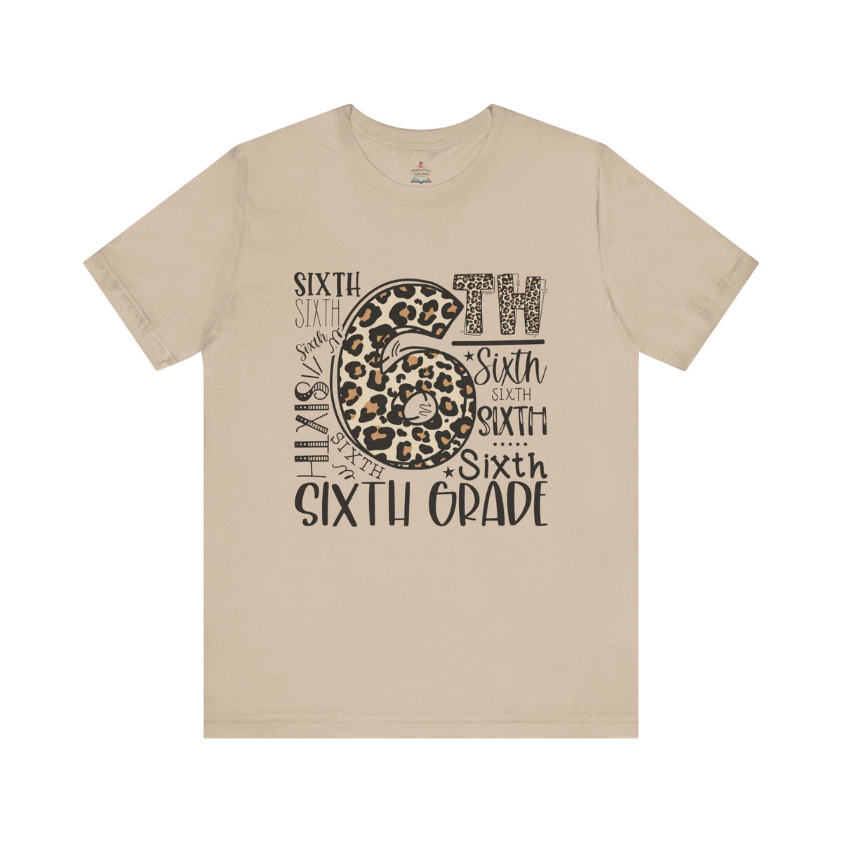 Sixth Grade leopard print teacher shirt – color variant 8