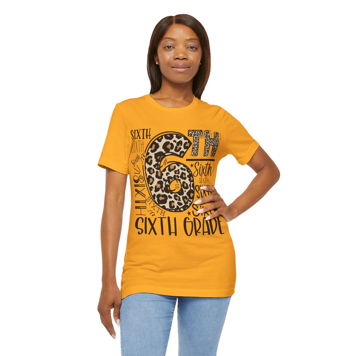 6th Grade Leopard Print T-Shirt — Cute Back-to-School Tee for Girls