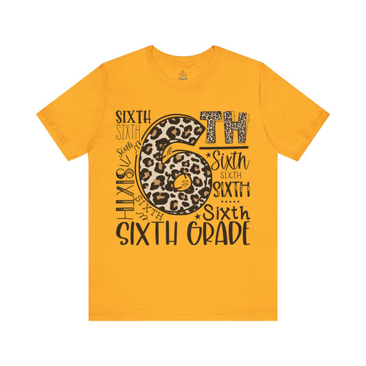 Sixth Grade Teacher Shirt | Leopard Print 6th Grade Tee | Back-to-School Gift