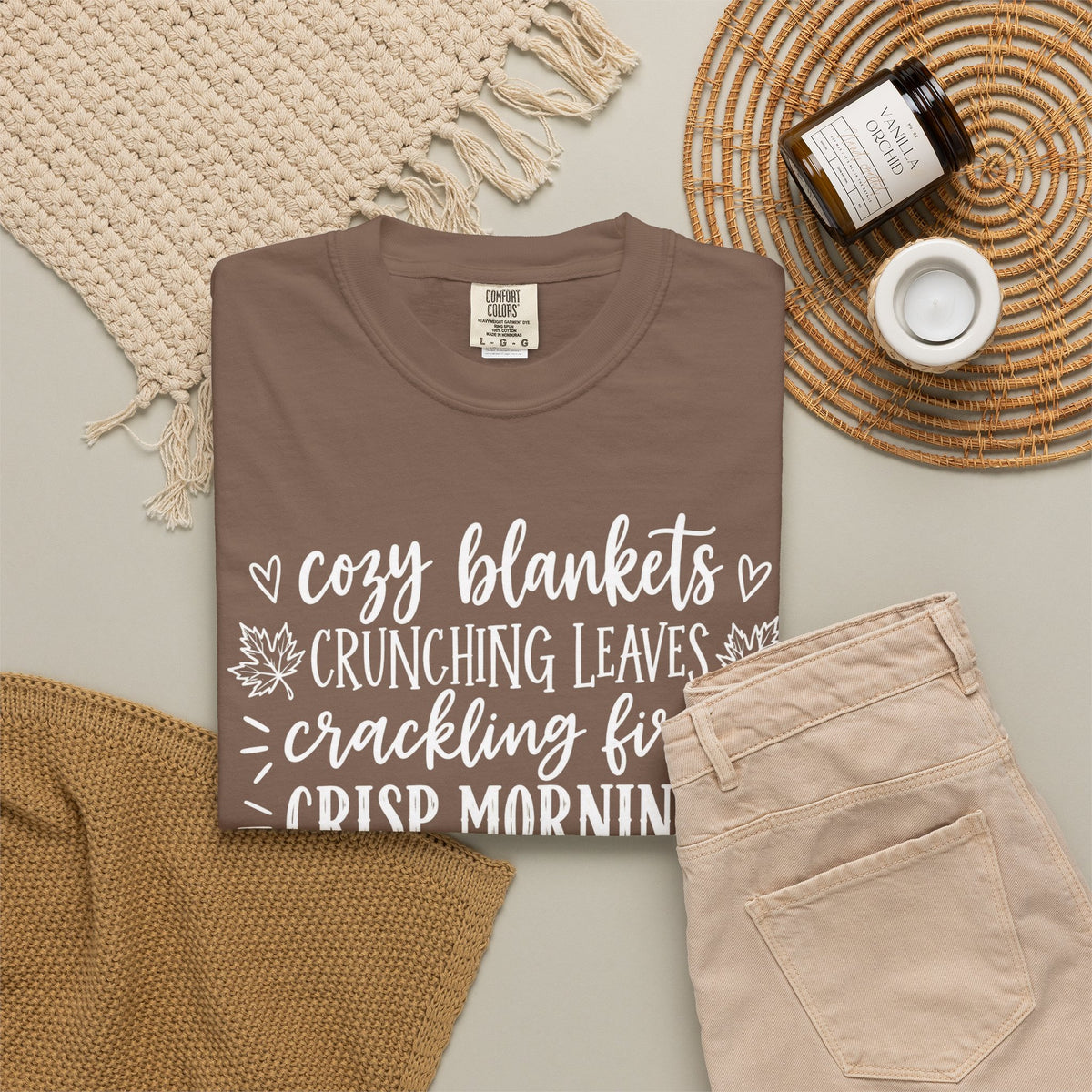 Cozy Fall autumn favorites teacher tee – color variant 12