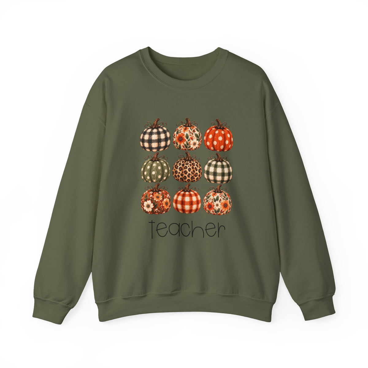 Fall Pumpkin teacher crewneck sweatshirt – color variant 4