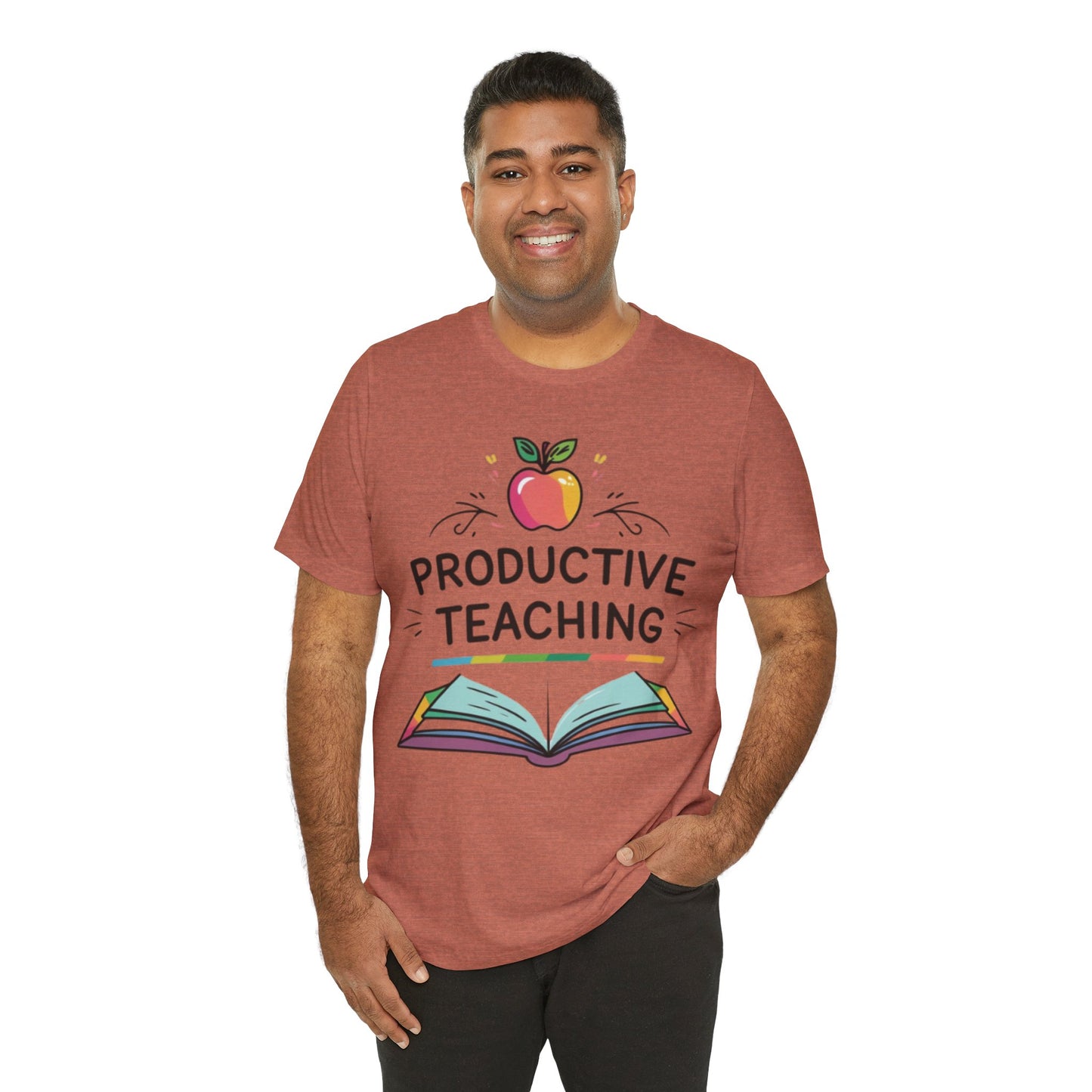 Productive Teaching T‑Shirt — Teacher Apple & Open Book Tee