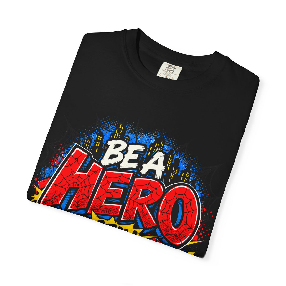 Red Ribbon Week teacher shirt - spider web Be a Hero Stay Drug Free design on grey Comfort Colors tee - view 17