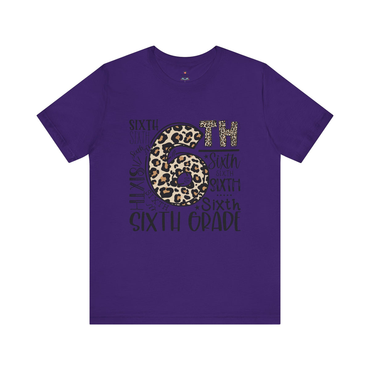 Sixth Grade leopard print teacher shirt – color variant 3