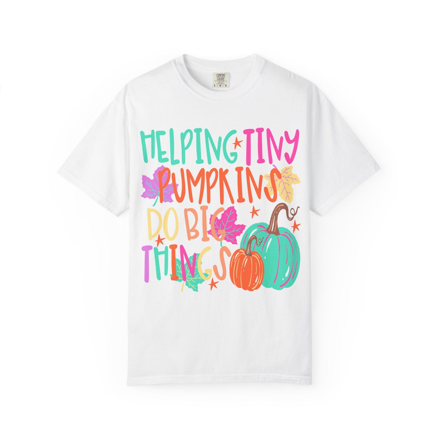 Helping Tiny Pumpkins | Fall Teacher Shirt | Comfort Colors® Pumpkin Tee