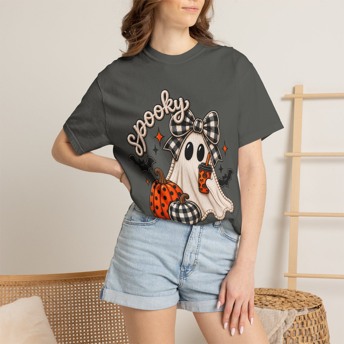 Spooky Ghost Pumpkin Tee | Halloween Printed T-Shirt