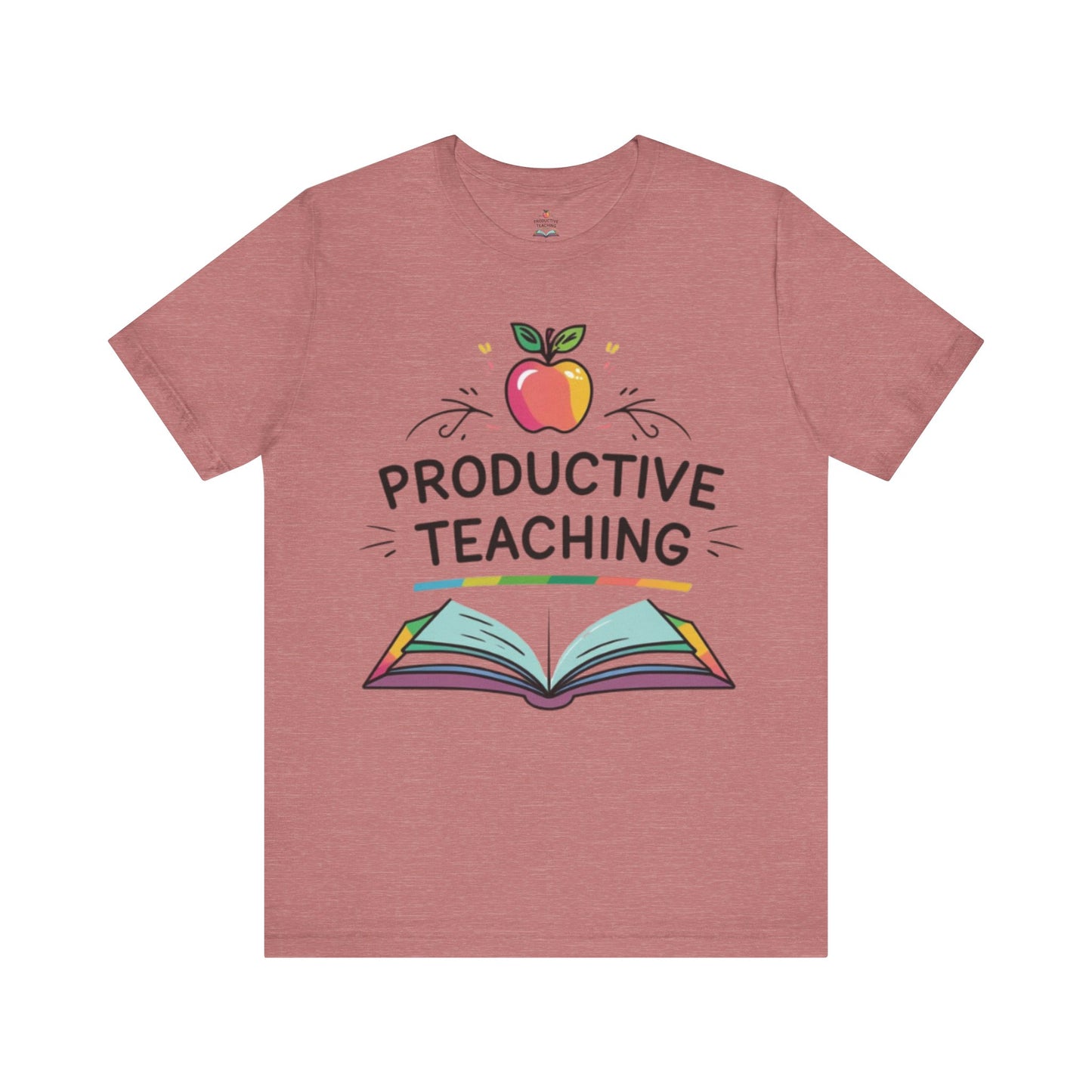 Productive Teaching T‑Shirt — Teacher Apple & Open Book Tee