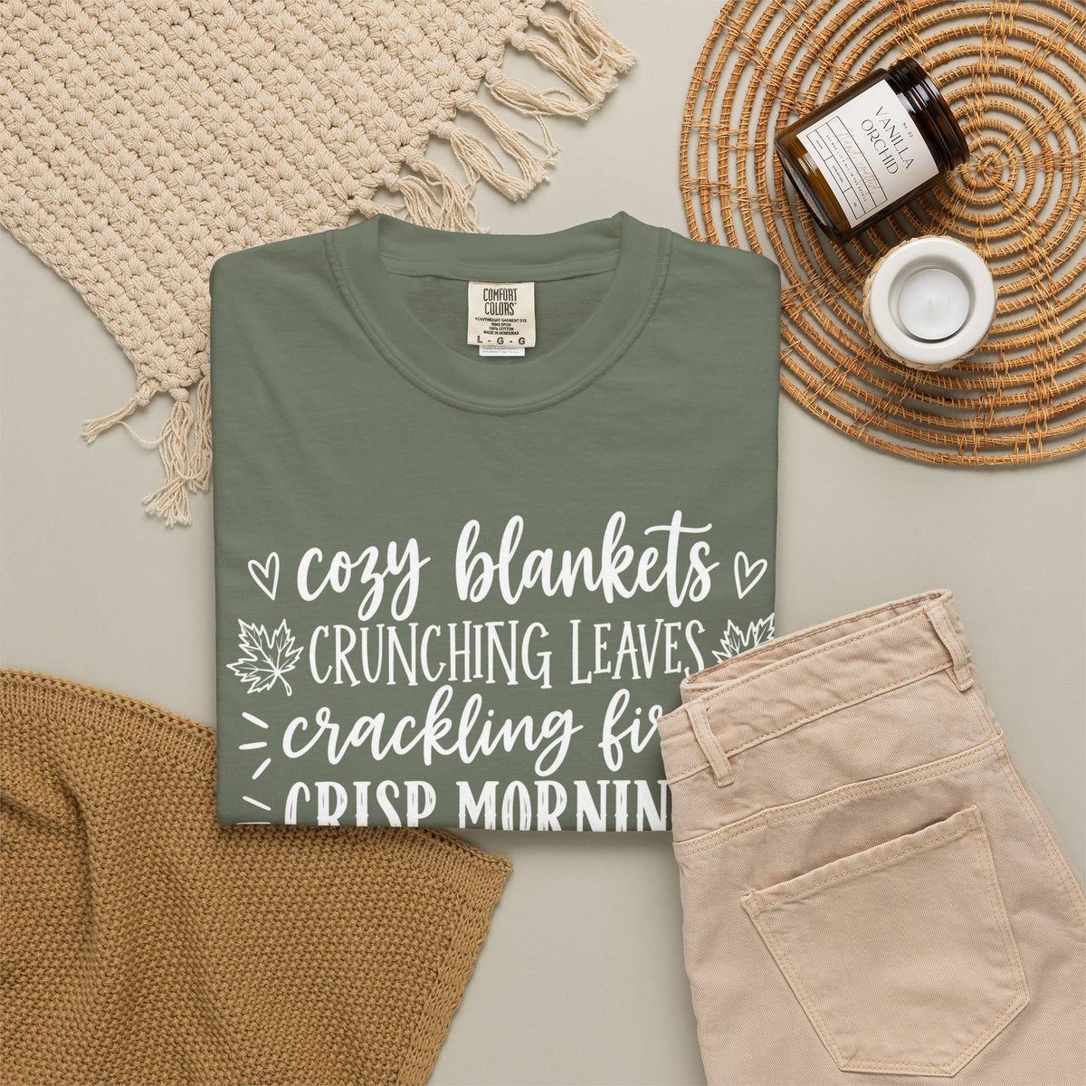Cozy Fall autumn favorites teacher tee – color variant 16