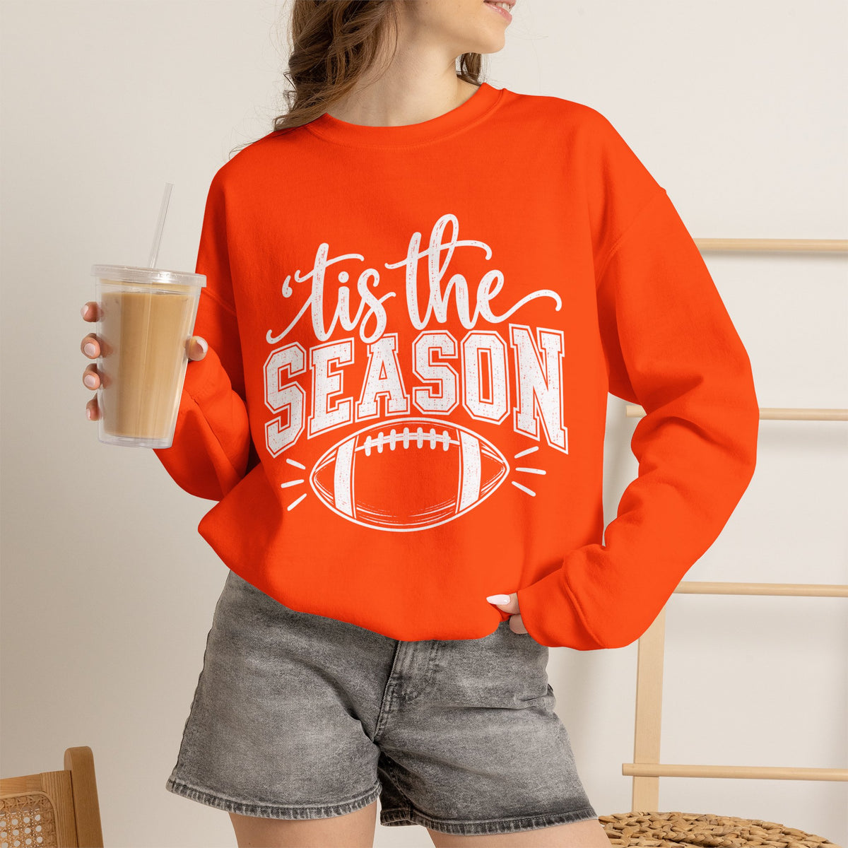 Football 'Tis The Season holiday crewneck sweatshirt – color variant 13