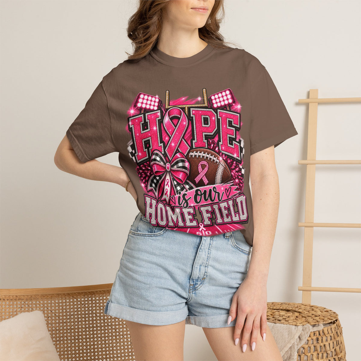 Hope Is Our Home Field cancer awareness football t-shirt – image 19