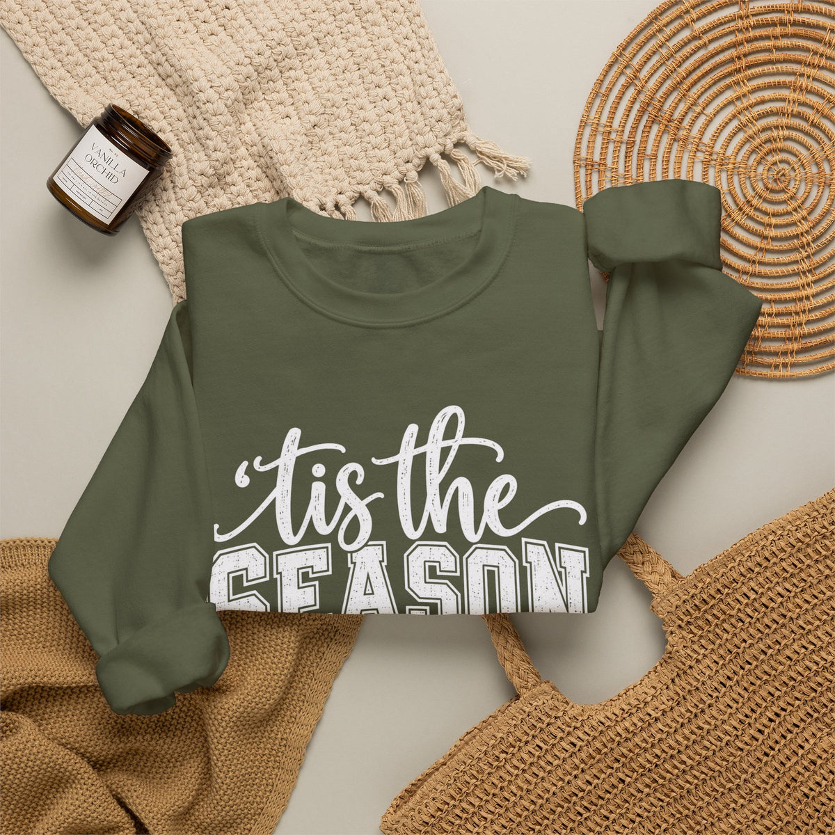 Football 'Tis The Season holiday crewneck sweatshirt – color variant 16