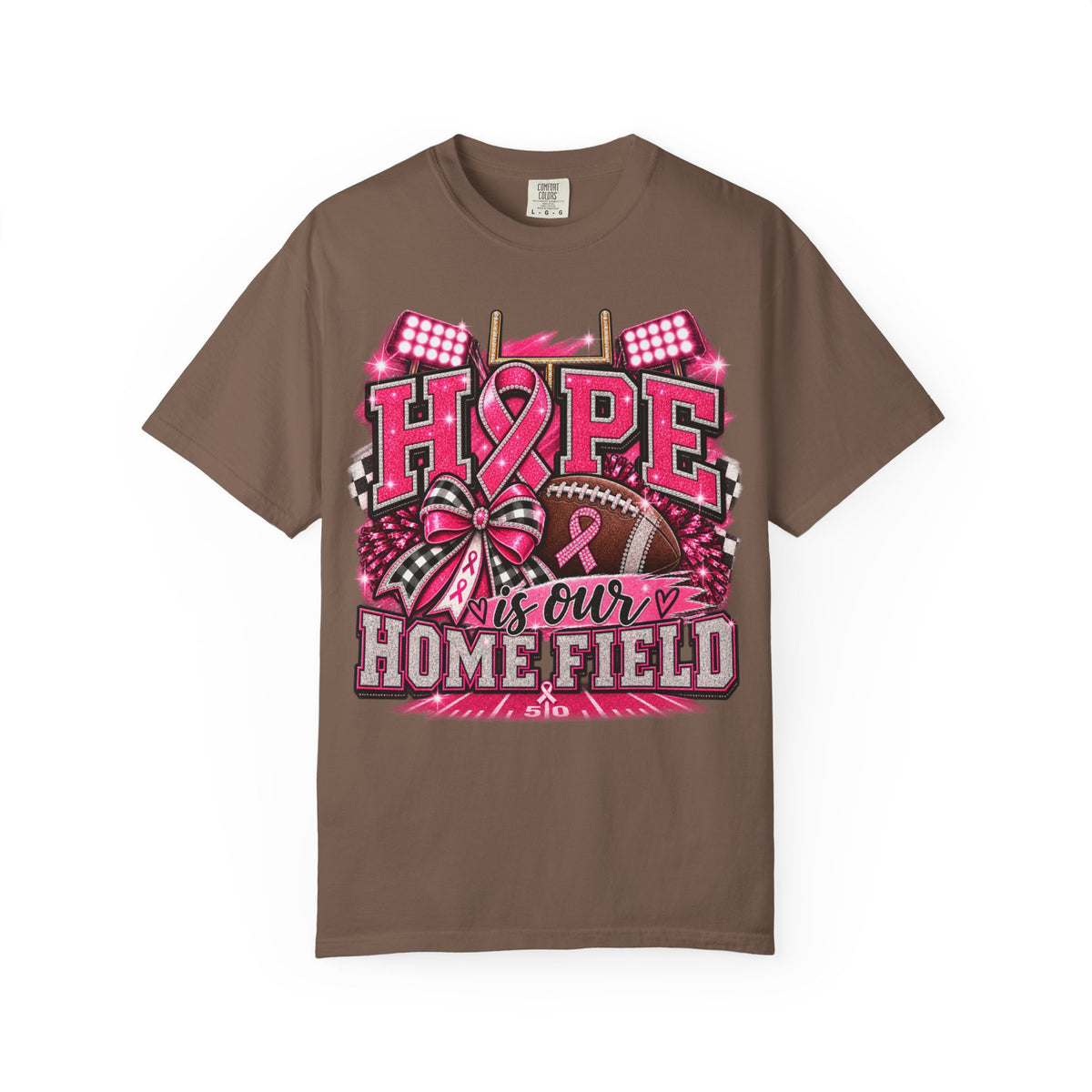 Hope Is Our Home Field cancer awareness football t-shirt – image 6