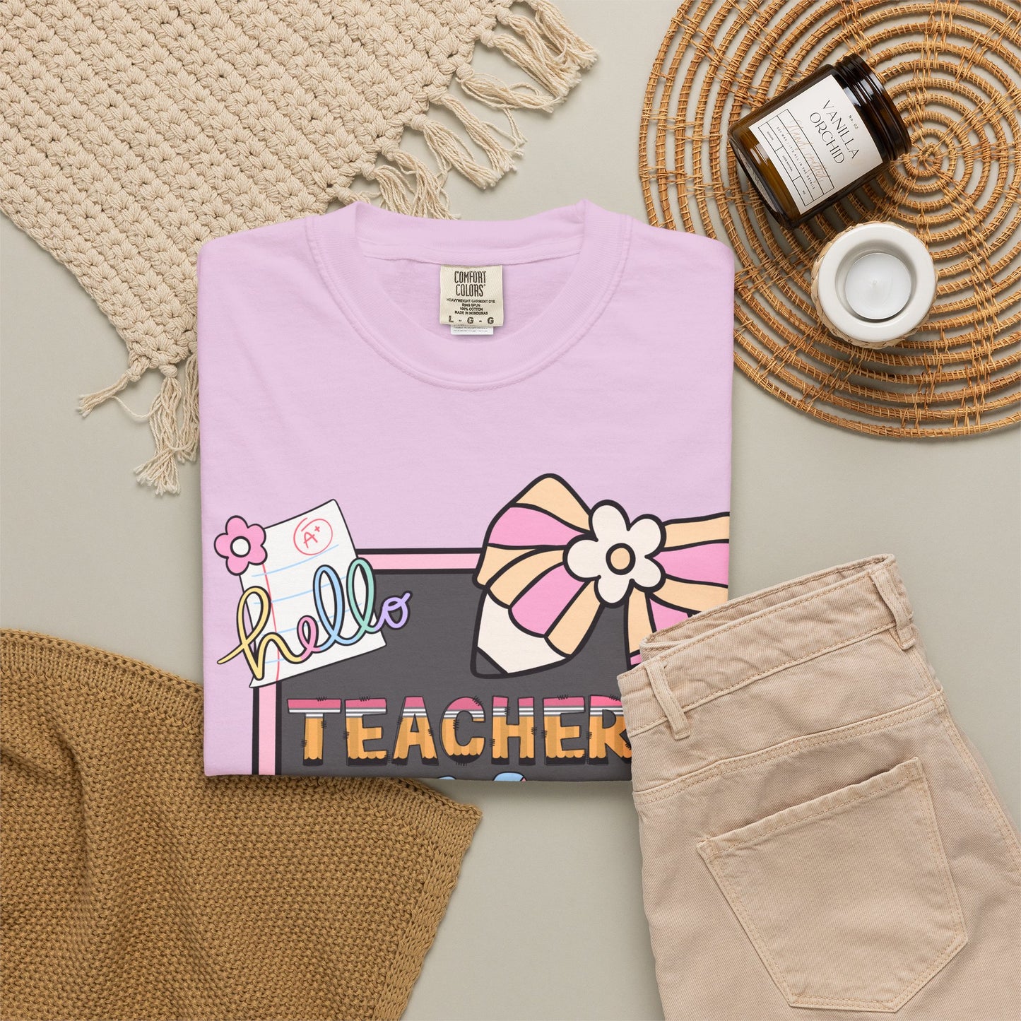 Teacher Hello T-Shirt — Cute School Supplies Back-to-School Gift