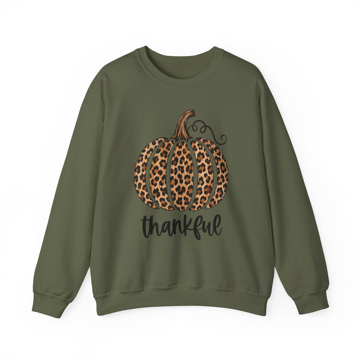 Thankful Leopard Pumpkin fall crewneck sweatshirt – color variant 5
