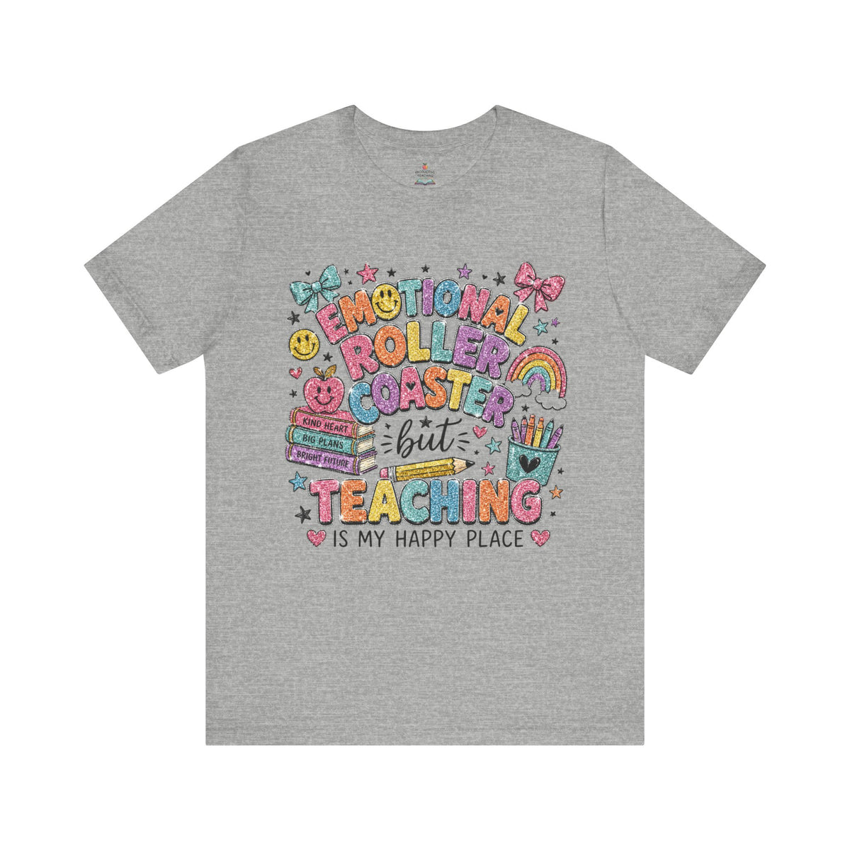 Teaching Is My Happy Place teacher shirt – back view