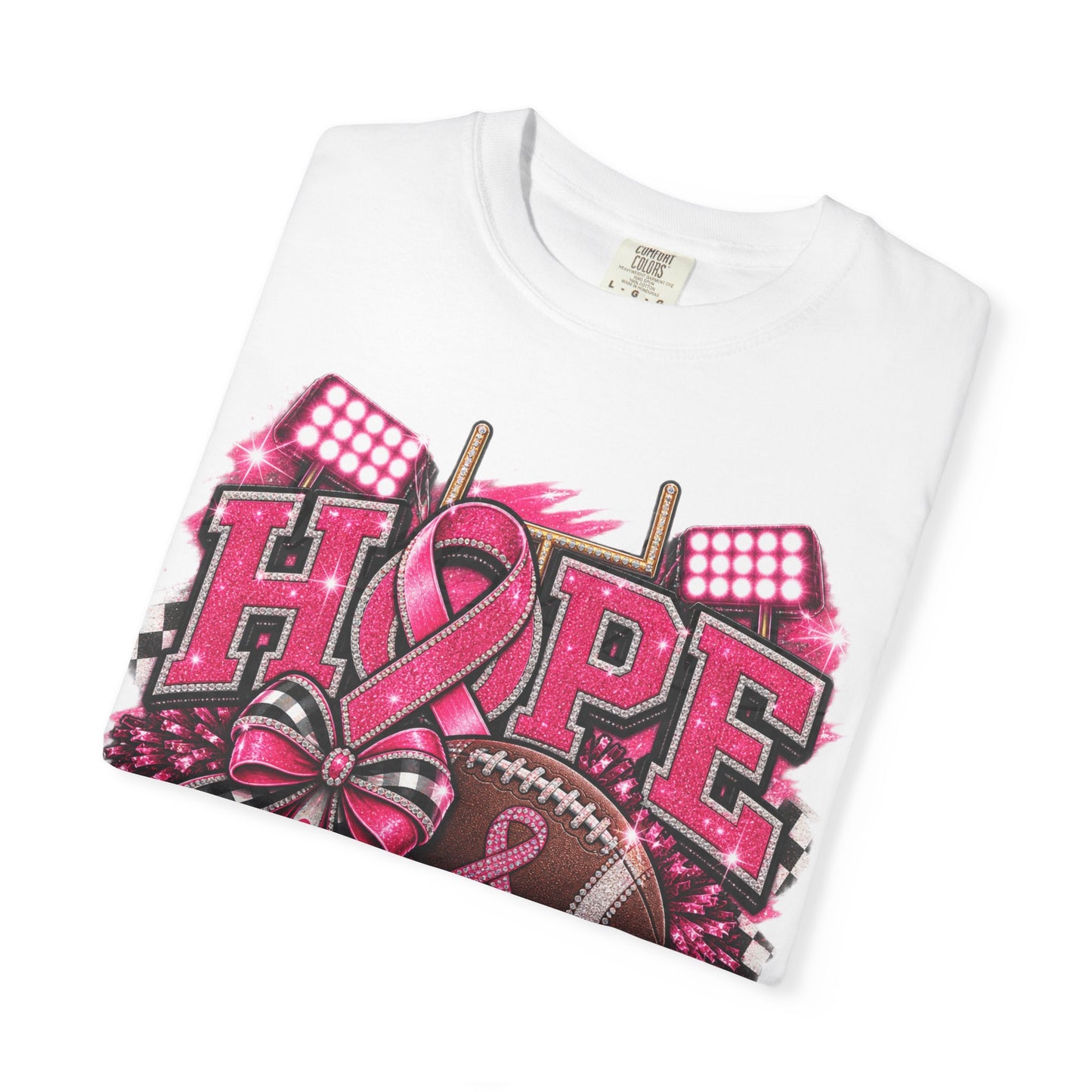 Hope is Our Home Field T-shirt, Cancer Awareness Football Crewneck tee