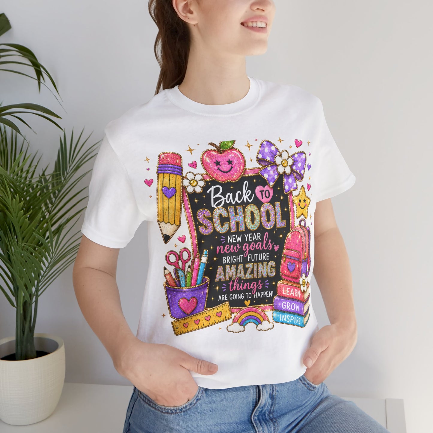 Back to SchoolTee — Cute Chalkboard Pencil Apple Design