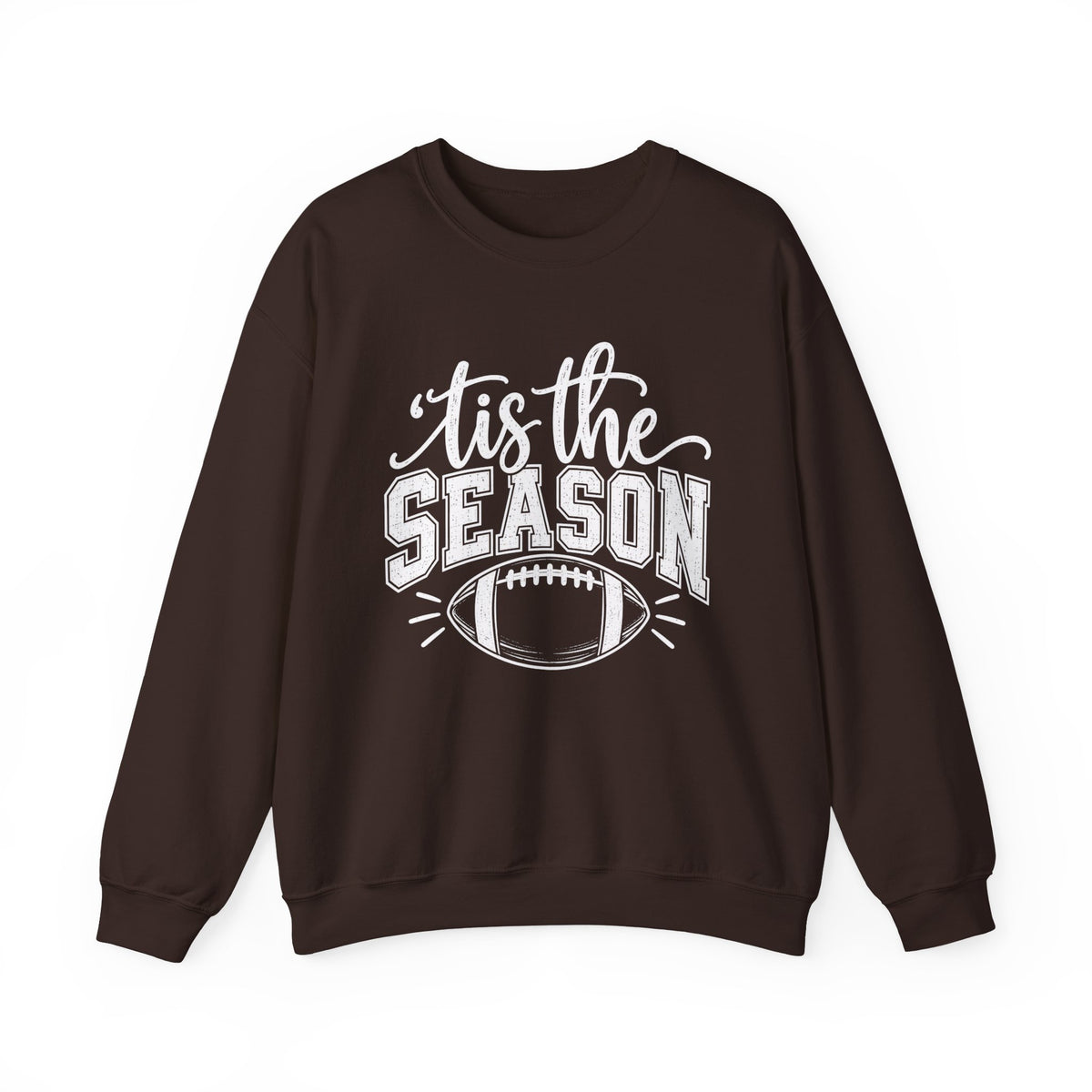 Football 'Tis The Season holiday crewneck sweatshirt – close-up detail
