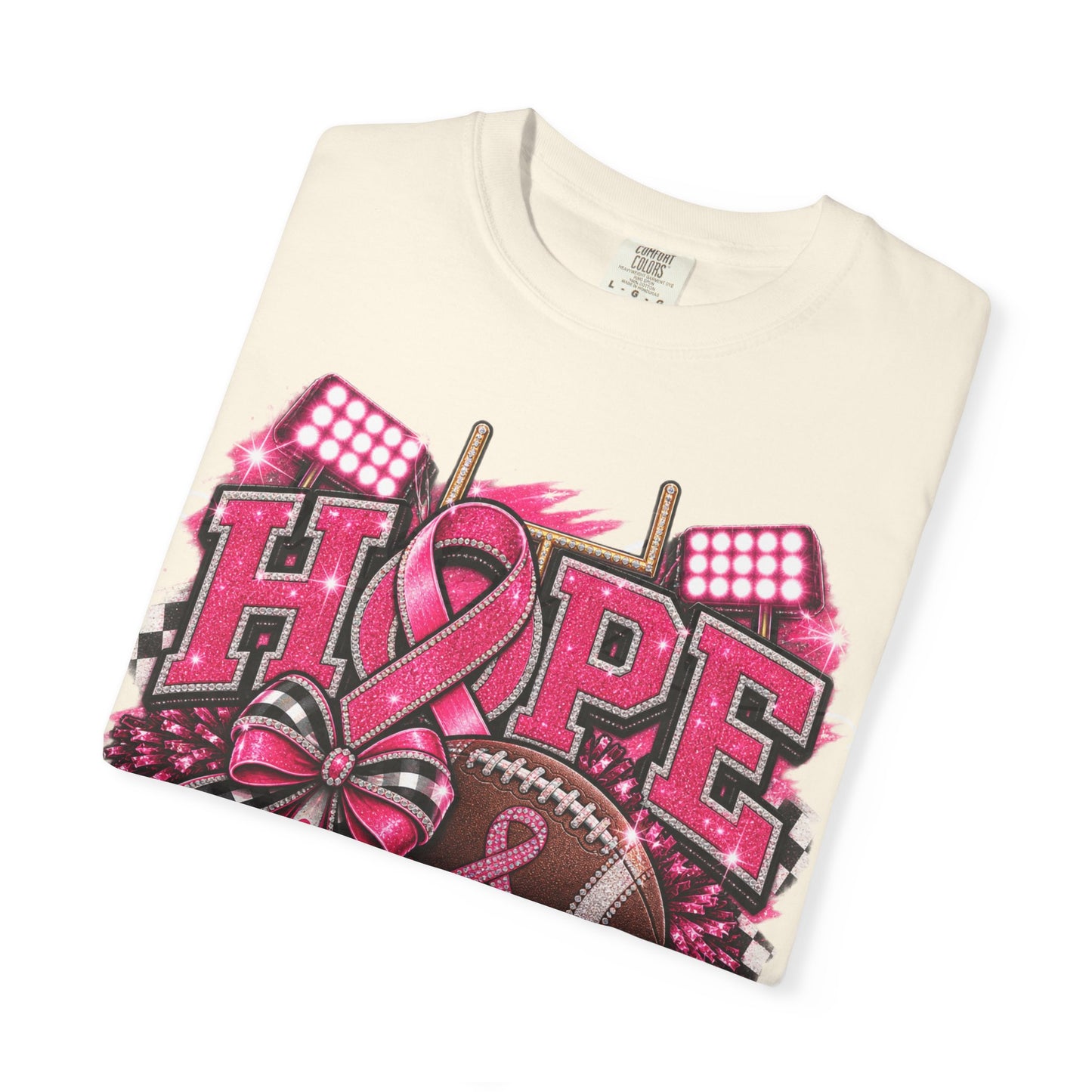 Hope is Our Home Field T-shirt, Cancer Awareness Football Crewneck tee