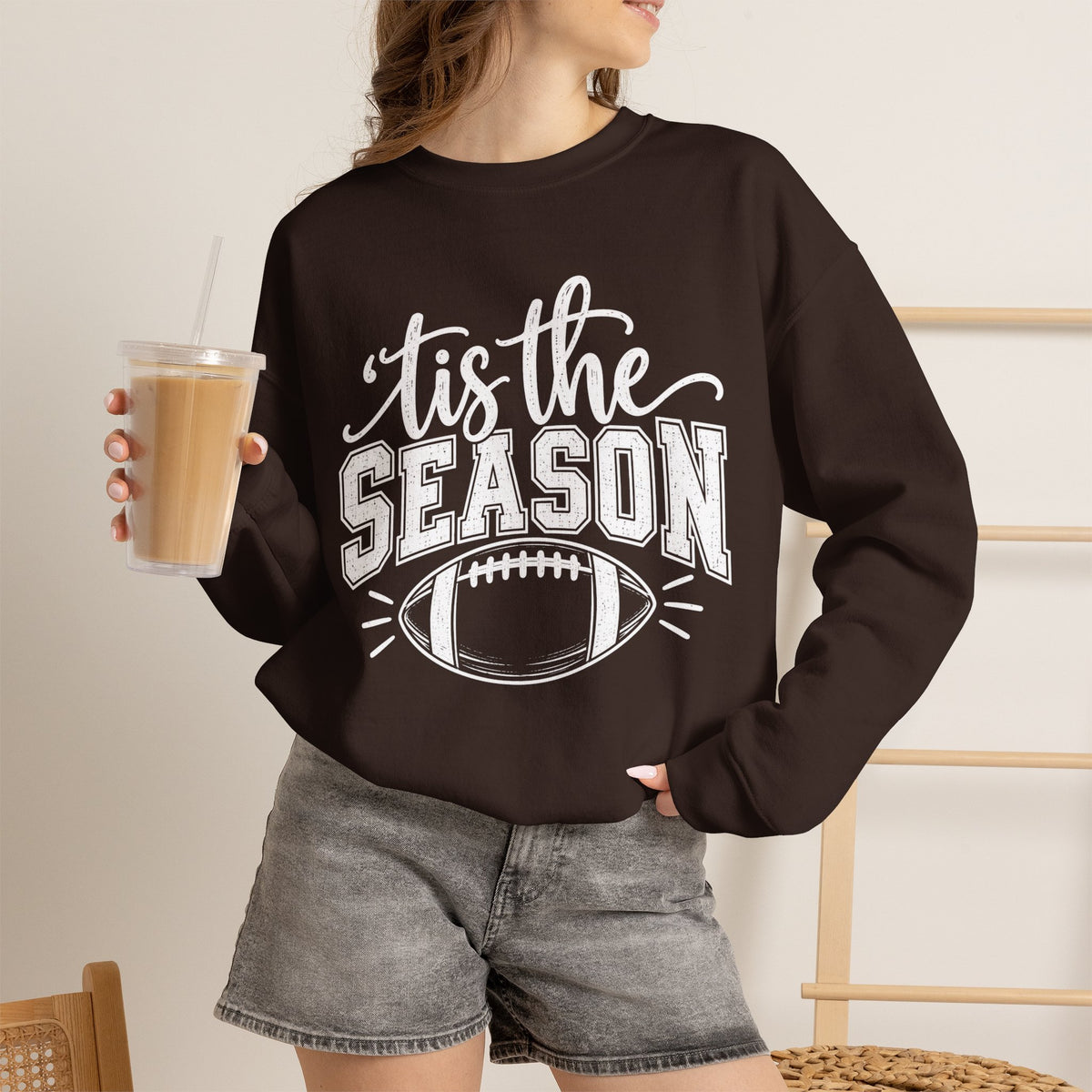 Football 'Tis The Season holiday crewneck sweatshirt – color variant 15