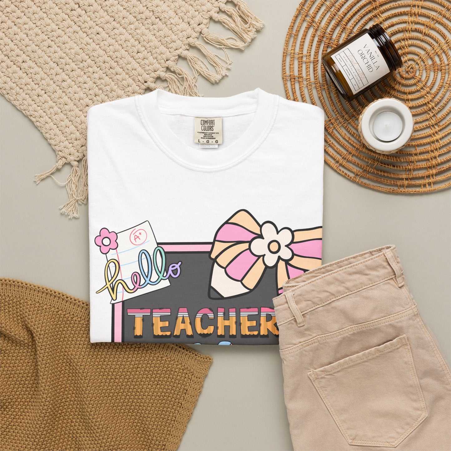 Teacher Hello T-Shirt — Cute School Supplies Back-to-School Gift