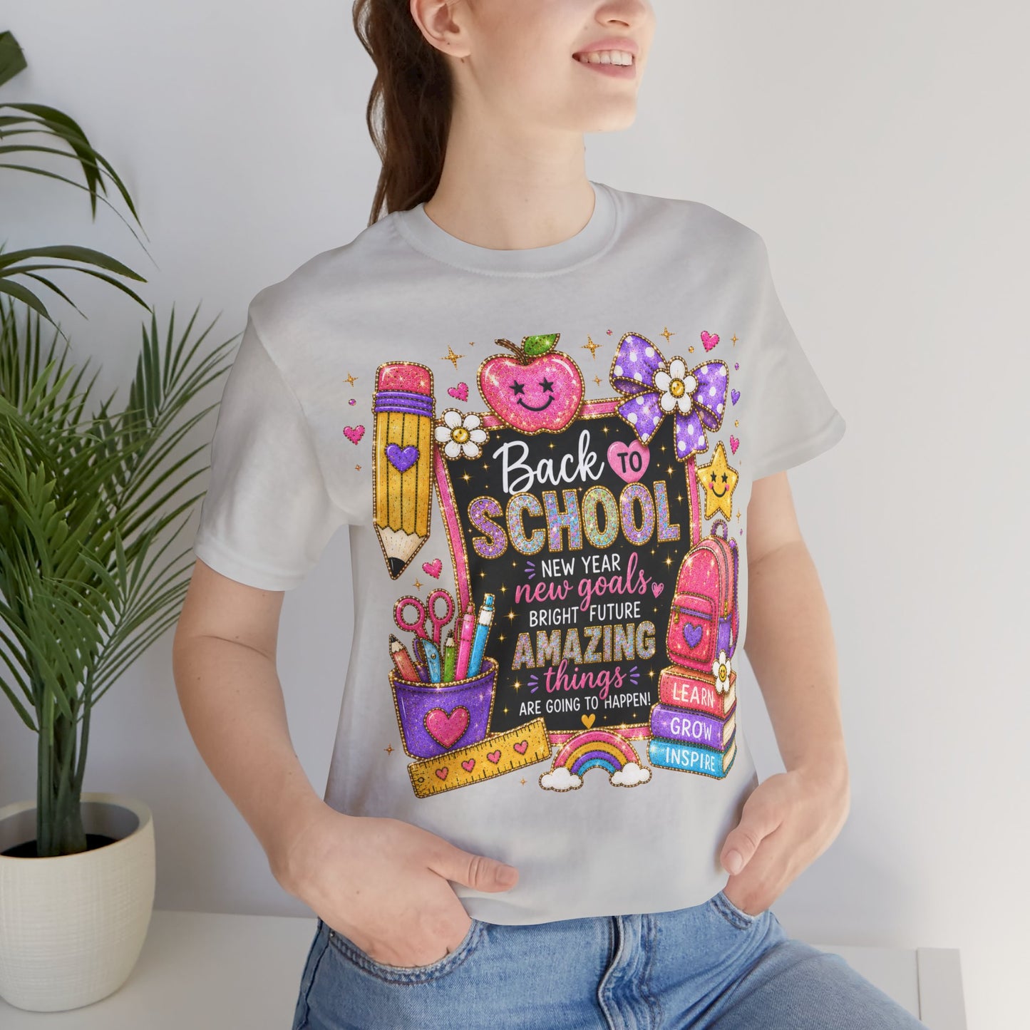 Back to SchoolTee — Cute Chalkboard Pencil Apple Design