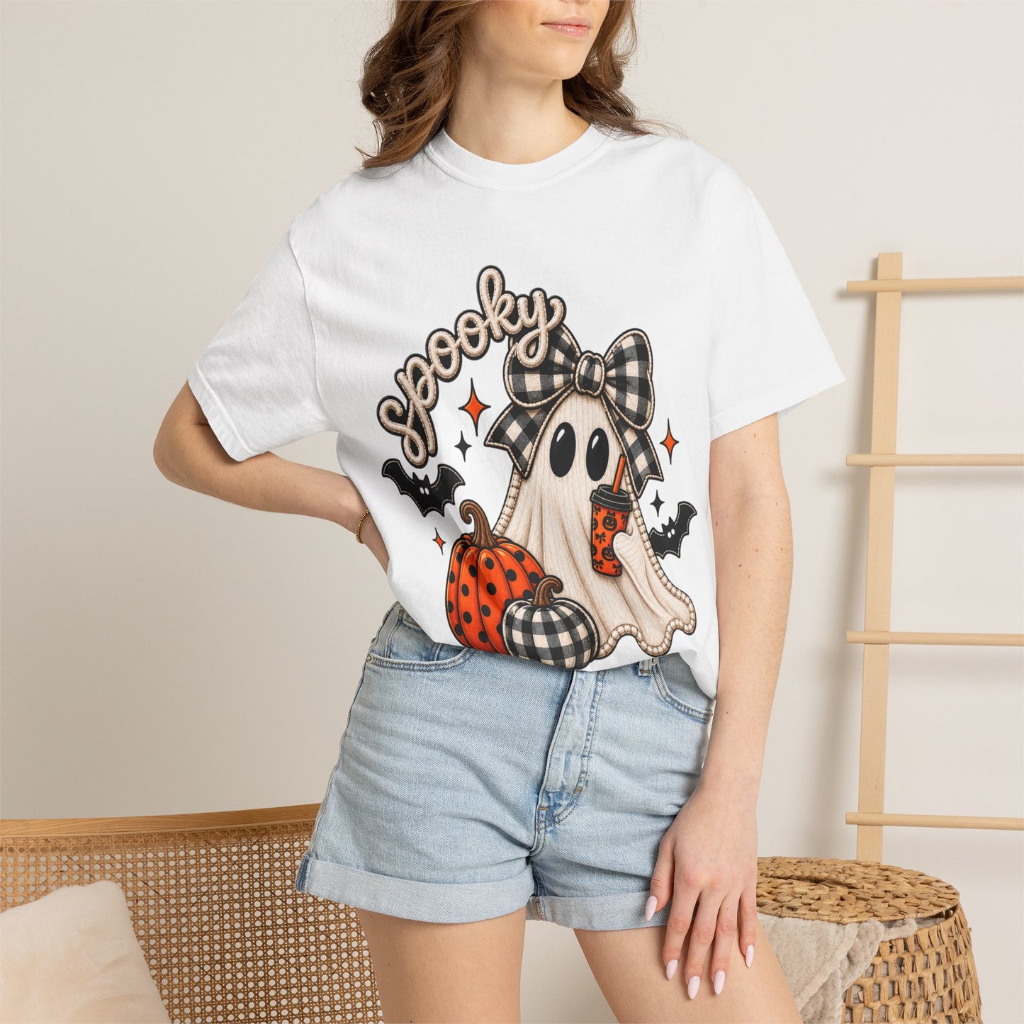 Spooky Ghost Pumpkin Tee | Halloween Printed T-Shirt